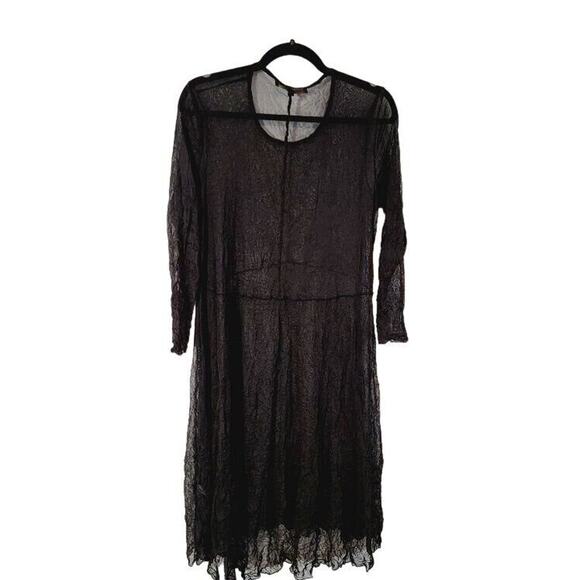 Liv‎ By Habitat Sheer Black Dress Pullover Women's Sz M Dark Academia Goth - Picture 1 of 12